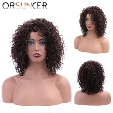 

ORSUNCER Brazilian Ombre Human Hair Wigs Short Curly Wet Wavy Wig Non-Remy Wigs for Black Women Machine-Made Cheap Cosplay Wig