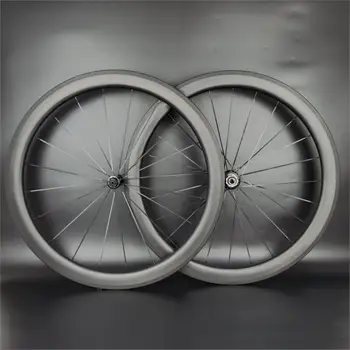 

700C Road carbon wheels 50mm depth 25mm width clincher/tubular carbon wheelset UD matte finish with Powerway R13 hubs