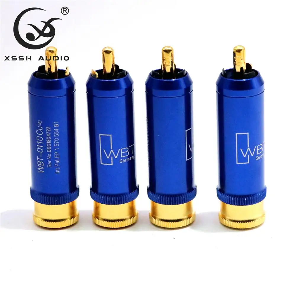 

XSSH AUDIO 8pcs Free shipping 0110Cu nextgen signature RCA 2 sets of 8 pieces copper high end connector Male Plug