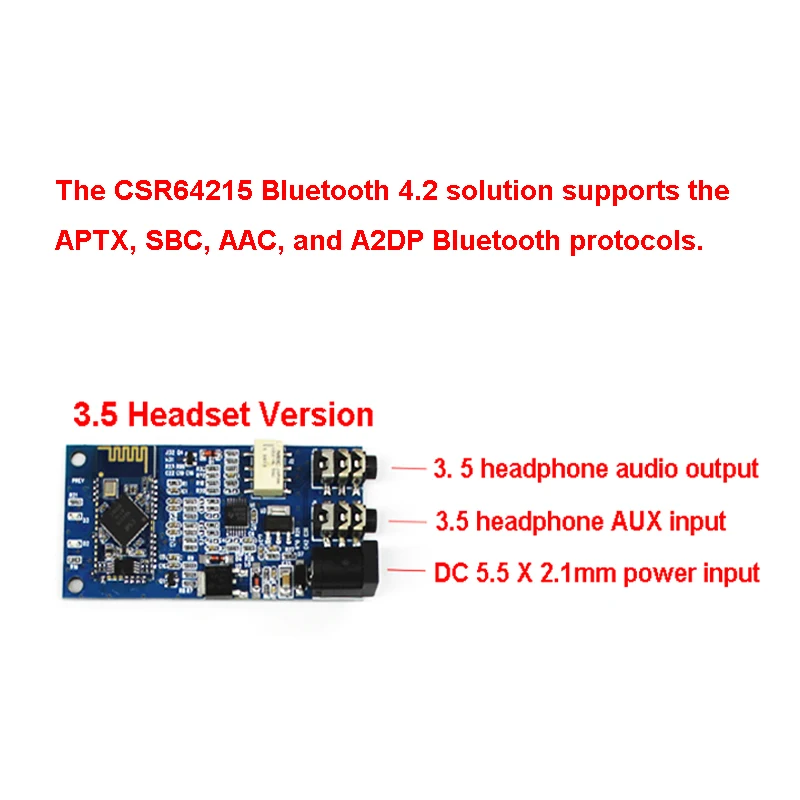 5,0 Bluetooth модуль QCC3008 QCC3003 CSR64215 без потерь APT-X Беспроводная Bluetooth плата аудиоресивера семейный автомобильный аудио DIY модуль - Цвет: CSR64215 3.5 Port