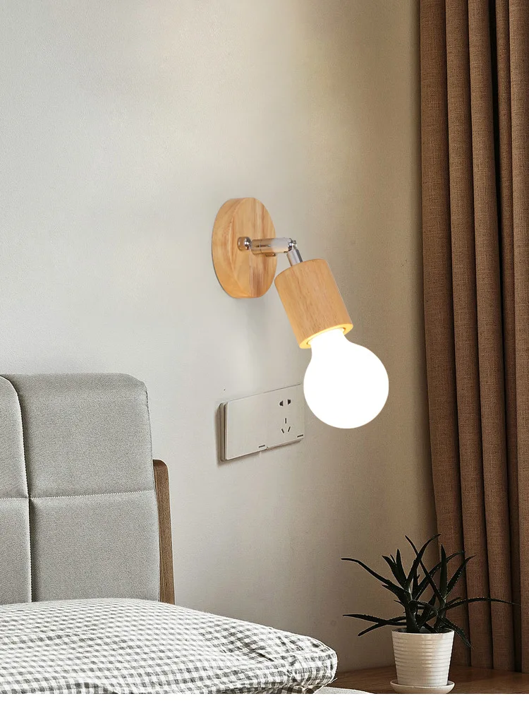 Modern Simple Solid Wood Corridor Bedroom Bedside Study room Rotary Mirror ceiling lamp pendant ceiling lights