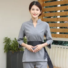Женская рабочая одежда в китайском стиле для спа-салона, костюм, одежда для массажа, косметолога, медсестры, униформа для клуба здоровья, элегантные женские наборы