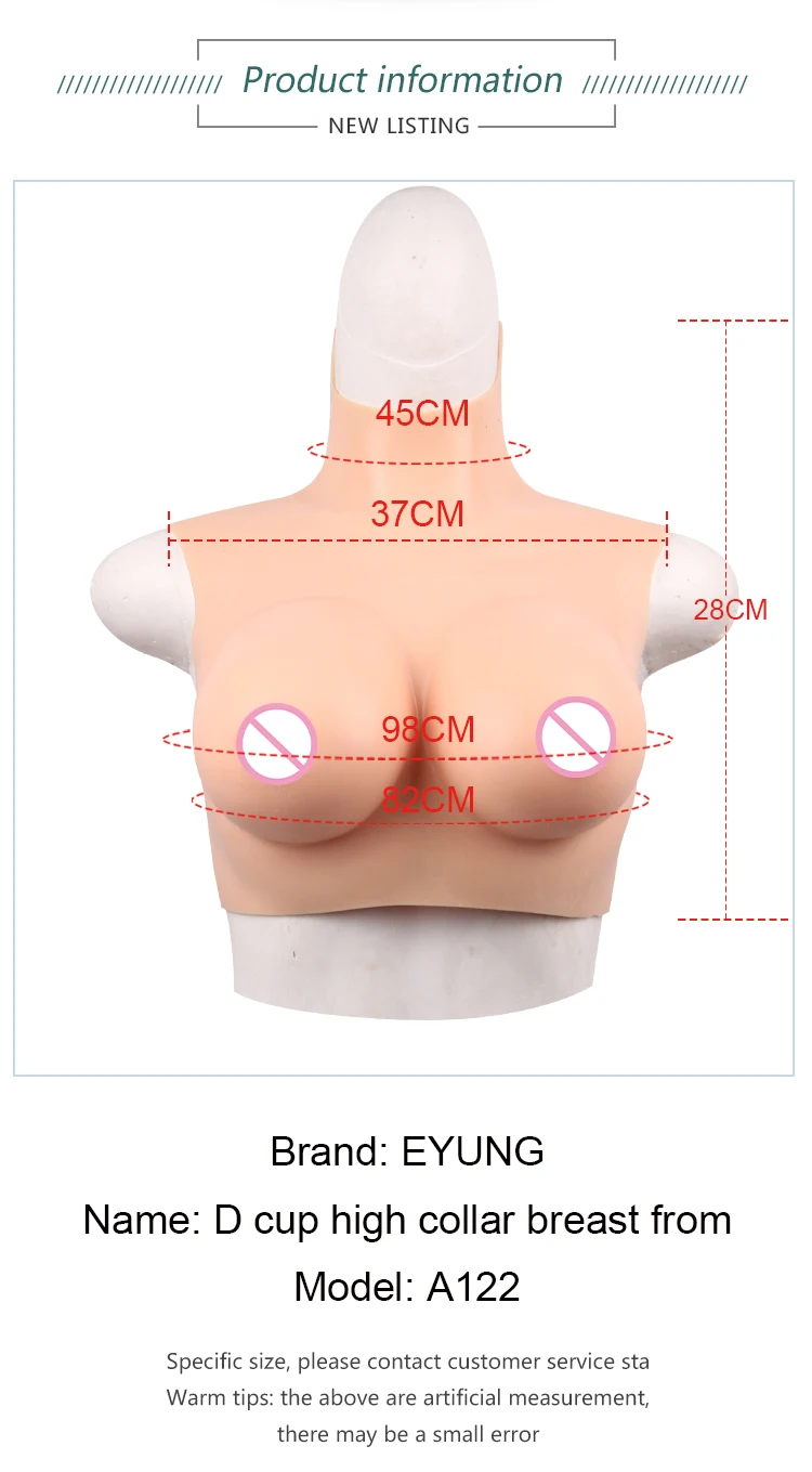 Eyung Breast Form Silicone Fake Breast Boobs Tit Realistic Silicone Breast Plate Chest for Crossdresser Sissy Transvestite Cosplay (2)