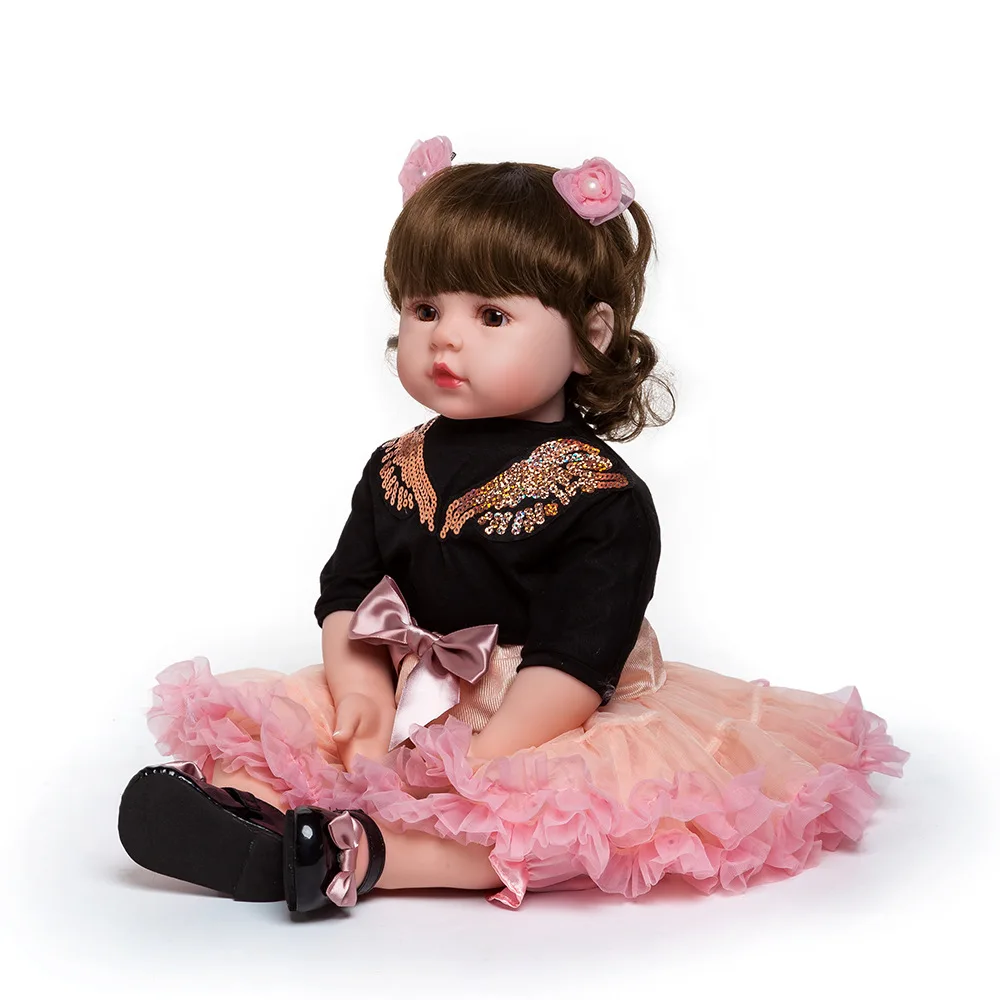 Pickwoo 18 дюймов 48 см bebes кукла реборн для маленьких девочек Мягкие силиконовые куклы