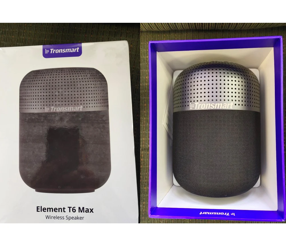 【AI Vioce Assistan 】 Tronsmart Element T6 Max 60 Вт TWS Bluetooth динамик 360 стерео звук глубокий бас домашний кинотеатр колонка с NFC - Цвет: Черный