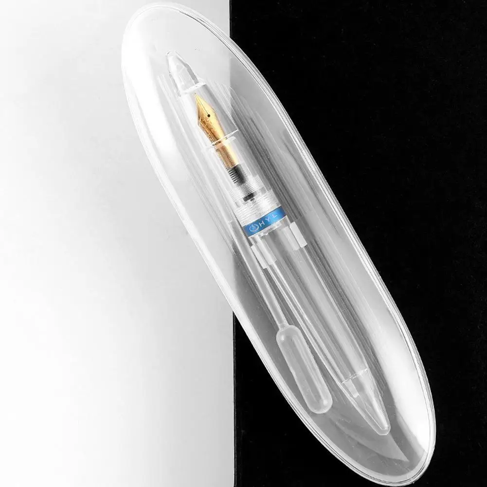 

High Capacity Fountain Pen Transparent Clear Eyedropper Fountain Pen 0.5mm Nib Fountain-Pen Pens School Office Supplies Gift