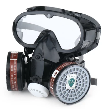 

Respirator Painting Spraying Gas Mask With glasses Chemcial Safety Work Gas Mask Proof Dust Facepiece Respirator Mask