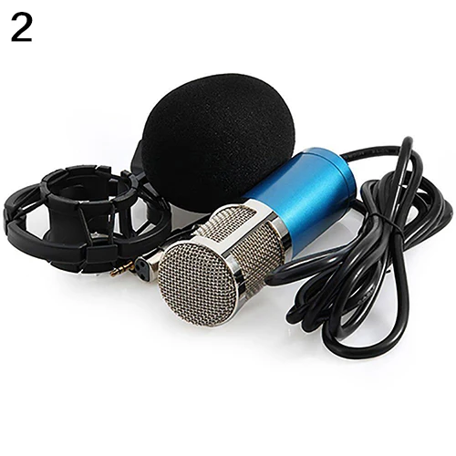 BM 800 конденсаторный Pro Аудио Микрофон Звук студия динамический микрофон+ амортизатор - Цвет: Синий