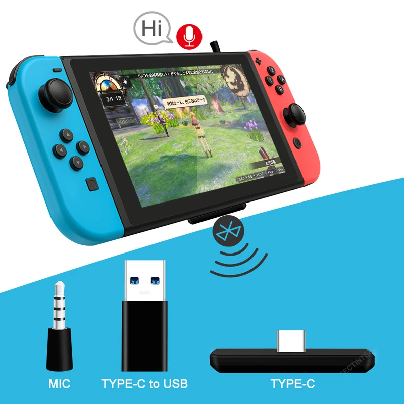 Nintendo Switchille Bluetooth-sovitin Ääni PS4-ohjaimelle PC:lle Langaton USB/Type-C-vastaanotin lähettimen muunnin_voghion.com