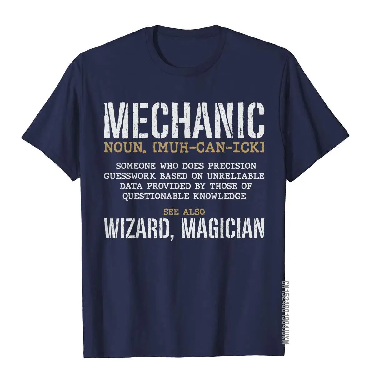 Mechanic Definition Funny Noun Meaning Vintage Gifts Men T-Shirt__97A857navy