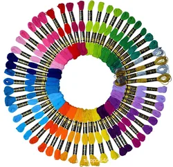 Embroidery Thread Set - Assorted Colors, Premium Silk Floss for DIY Crafting and Cross Stitch Projects (50 pcs) (Random Color 50 PCs)