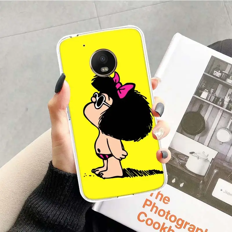 TR112-3 Mafalda чехол для Motorola Moto G7 G6 G5S G5 E4 плюс G4 E5 играть X4 Мощность tpu с рисунком индивидуальная крышка телефона - Цвет: TR112-3