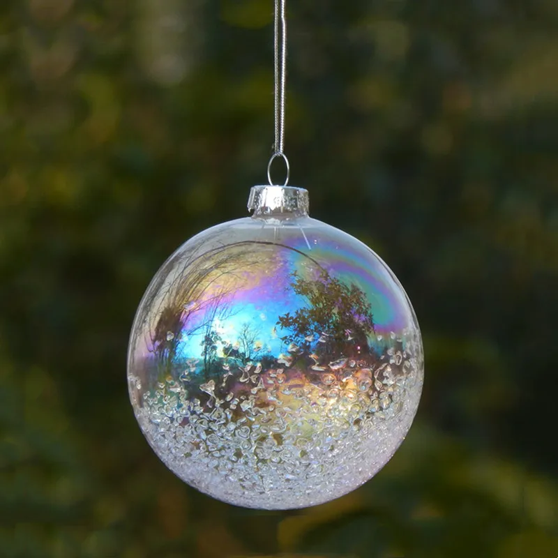 

Diameter=8cm Small Size Pearl Lustre Glass Globe Home Decoration Christmas Day Tree Hanging Pendant Handmade Glassware