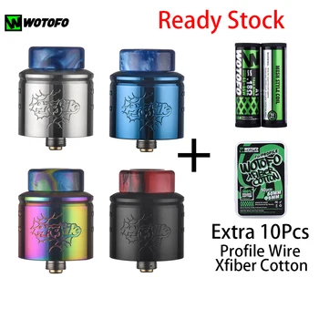 

Original Wotofo Profile 1.5 RDA Atomizer 24mm E Cigarettes With Extra 10pcs Xfiber Cotton Profile Wire For 510 Pin Box Mod Vape