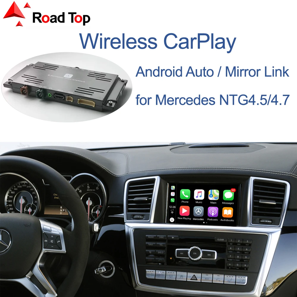 Беспроводной CarPlay интерфейс для Mercedes Benz ML GL W166 X166 2012 2015 с Android Авто Зеркало Ссылка