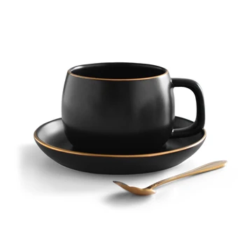 

European Style Gold Bone Porcelain Coffee Cup Jingdezhen Porcelain Tea Set Latte Coffee Cups Espresso Cups Coffee Cup Set HH50BD