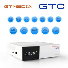 GTmedia GTC Android 6,0 спутниковый ресивер DVB-S2/T2/Cable/ISDBT Amlogic S905D 2 Гб ОЗУ 16 Гб ПЗУ Поддержка iptv m3u mag телеприставка