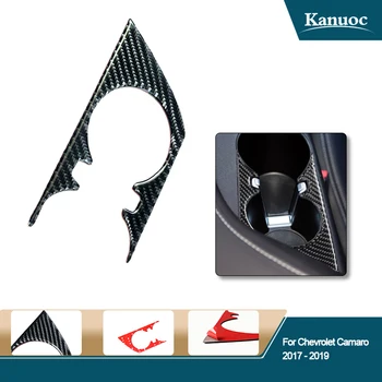 

Car Styling For Chevrolet Camaro 2017- 2019 Carbon Fiber Sticker Vehicle Interior Water Cup Holder Panel Cover Trim Stickers