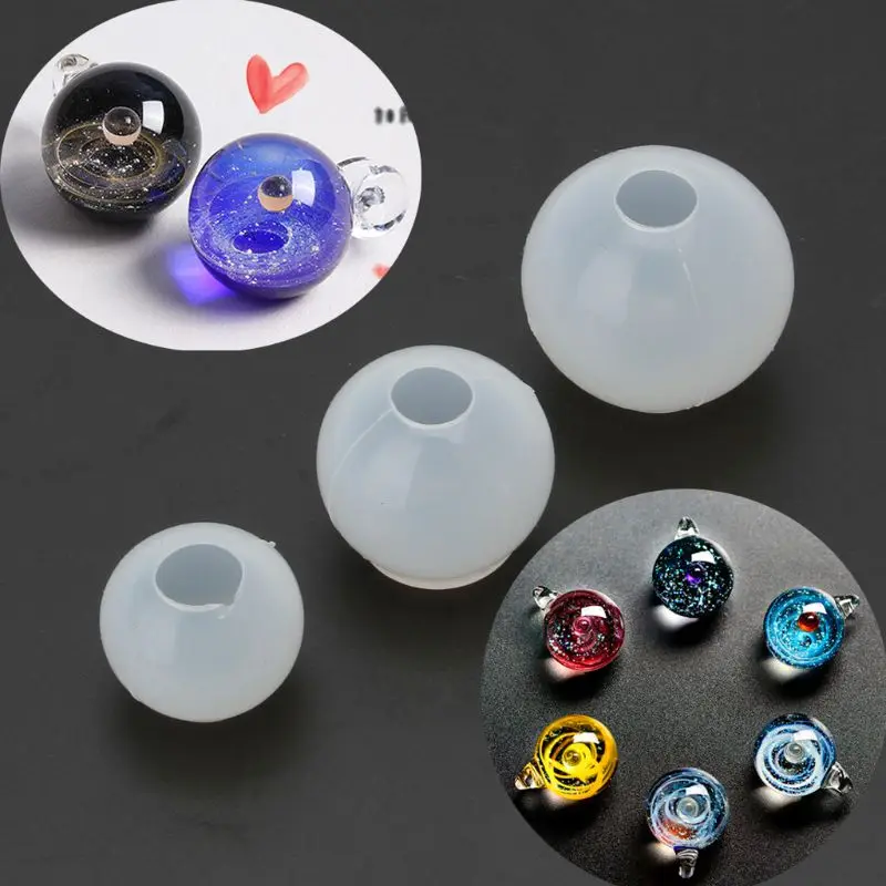 20 25 30mmUniverse Ball Pendant Epoxy Resin Silicone Mold Jewelry Making Tools 634D