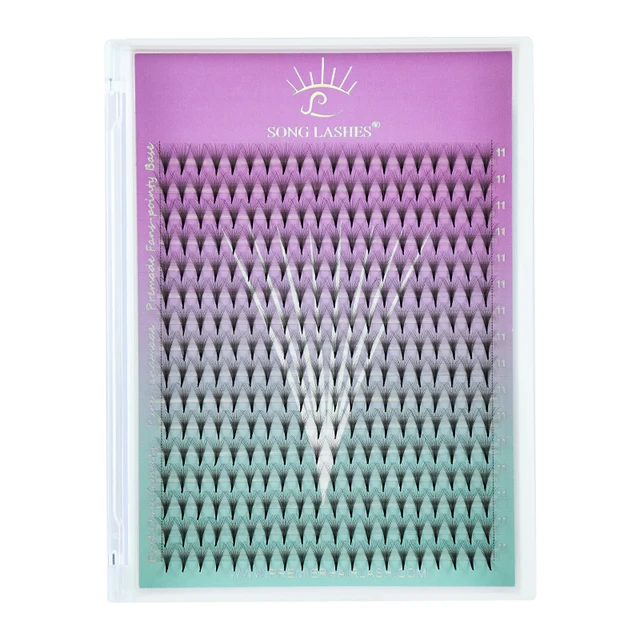Song Lashes Pointy Base Promade Fans Eyelash Extension Sharp Thin Pointy Base Promade Volume Fans Eyelashes8D 10D 12D 10D-0.07-320 fans