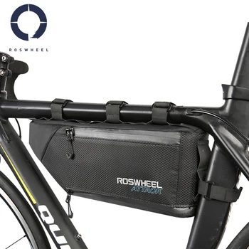 

Roswheel Bike Bag Expandable 4L Large Capacity Rainproof Cycling Bicycle Front Frame Top Tube Bag Pannier Bike Accessories