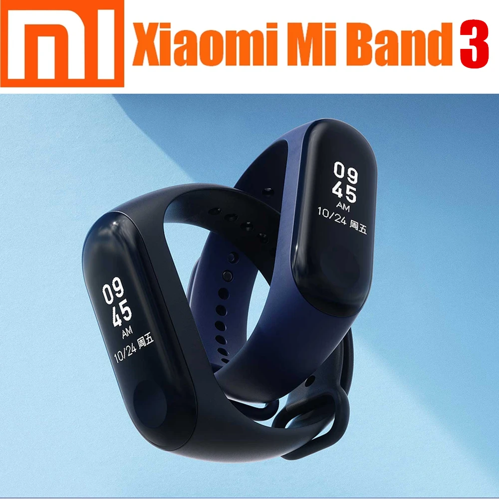 Оригинальный Смарт-браслет Xiaomi Mi Band 3 фитнес-браслет с пульсометром и OLED дисплеем