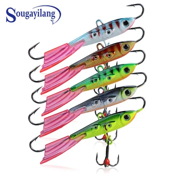 

Sougayilang 5PCS/Lot Winter Ice Fishing Lure 8cm 19.6g Exposed Hook Jigs Bait Fishing Hooks Artificial Bait Fishing Tackle Pesca