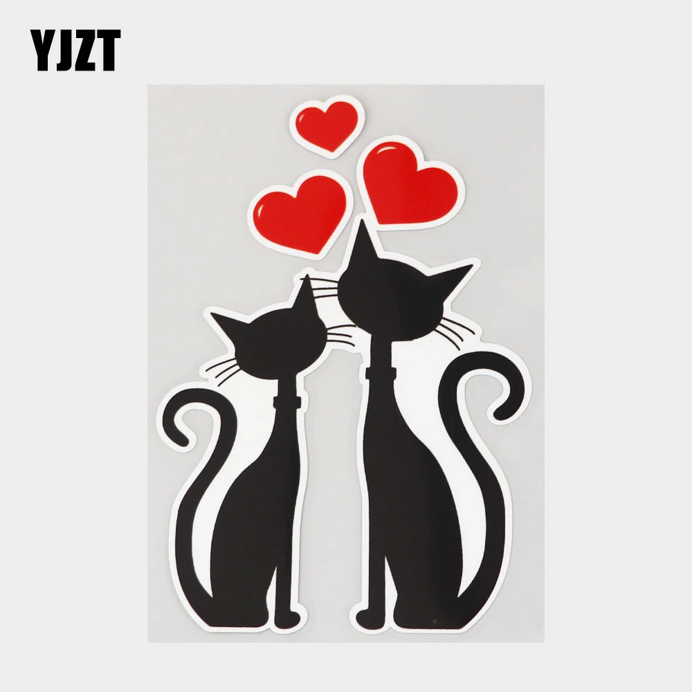 Yjzt 愛のステッカー 2つの猫のシルエット10 1x15 5cm Pvcカーステッカー11c 02 車のステッカー Aliexpress