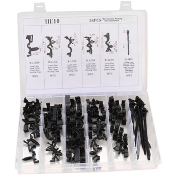 

54pcs Wiring Harness Wire Loom Routing Convoluted Conduit Six Kinds Nylon