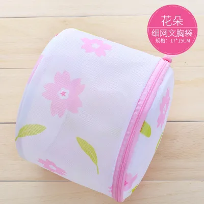 Flowers 1 pcs Laundry Bags for Washing Machines Mesh Bra Underwear Bag Zippered Mesh Laundry Wash Bags Foldable Bar Laundry Bag - Цвет: Flowers