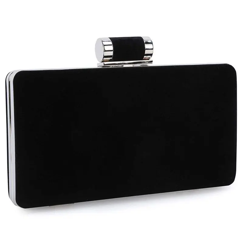 

ABZC-Women's Formal Evening Bags Velvet Wedding Prom Party Clutch Purses(Black)