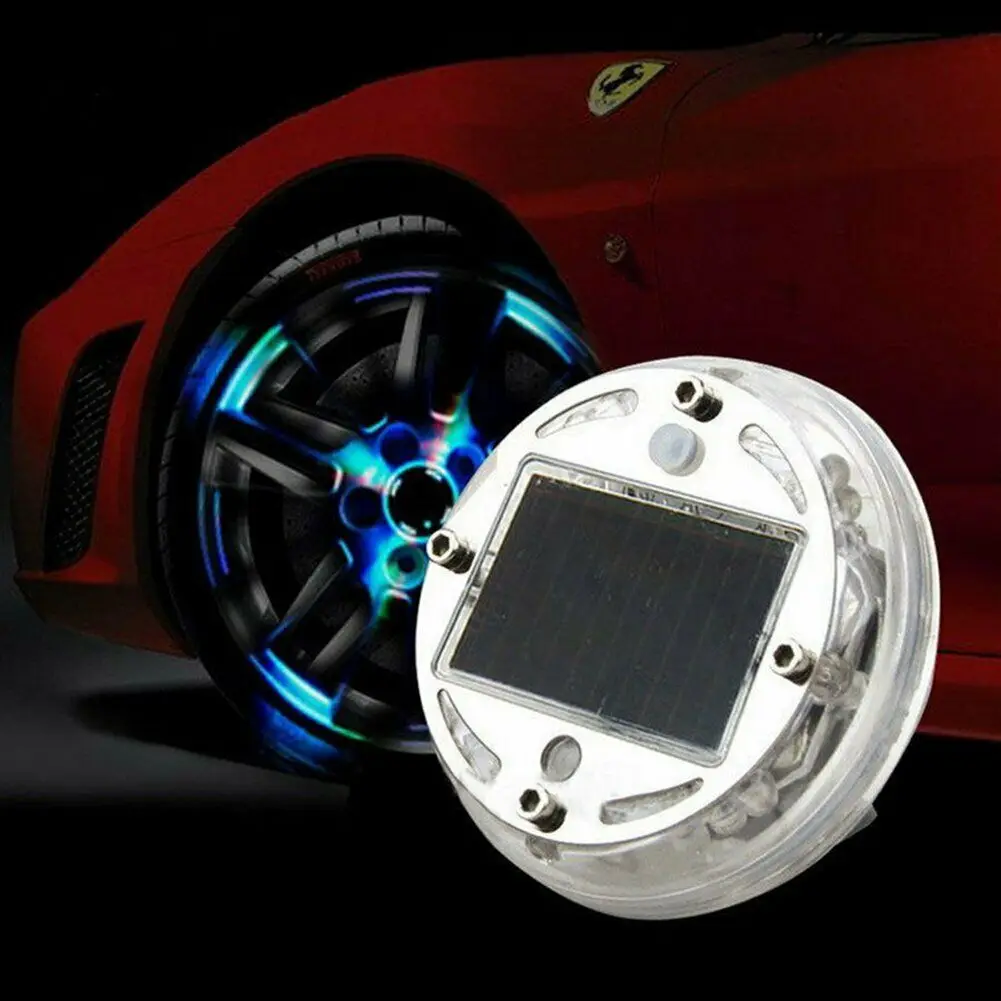 Автомобильные аксессуары 12 светодиодный RGB Авто Солнечная красочная Автомобильная колесная лампа 12 В светодиодная декоративная лампа Ночная шина декоративные огни