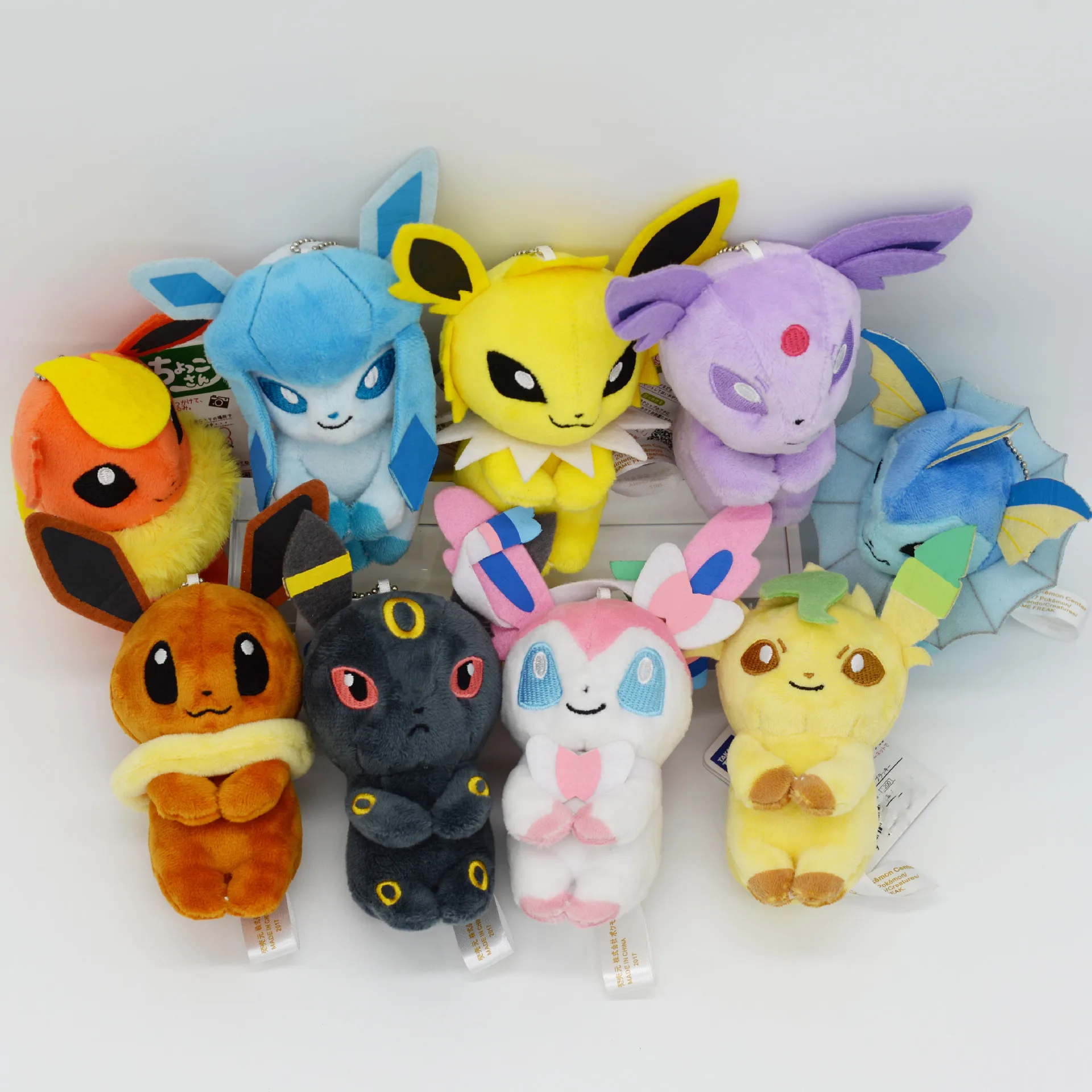 8 шт./компл. высокое качество сидя Пикачу Покемон Иви семья Вапореон Flareon Sylveon плюшевые игрушки куклы pokemon игрушки для детей - Color: 9pcs