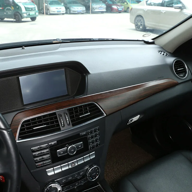 Для Mercedes Benz C Class W204 2010-2013 автомобиль ABS хром внутренняя центральная консоль Защитная панель Крышка отделка LHD аксессуары