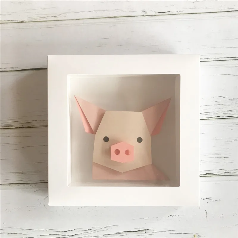 Pig with Frame DIY ремесло животные бумага настенная рама для картины кулон украшения Рождественский подарок на день рождения ручной работы игрушки Наборы для ремесла для детей и друзей - Цвет: Pig with Frame