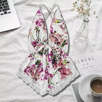 

SFIT Floral Women Pijamas Plus Size Sleepwear Pyjamas Nightwear Jumpsuit Pajamas For Adults Women Sexy Lingerie