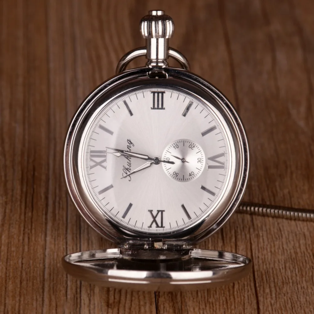 New Vintage Design Skeleton Mechanical Pocket Watches Men Women Roman Pocket Watches With Fob Chain Gift for Men Women
