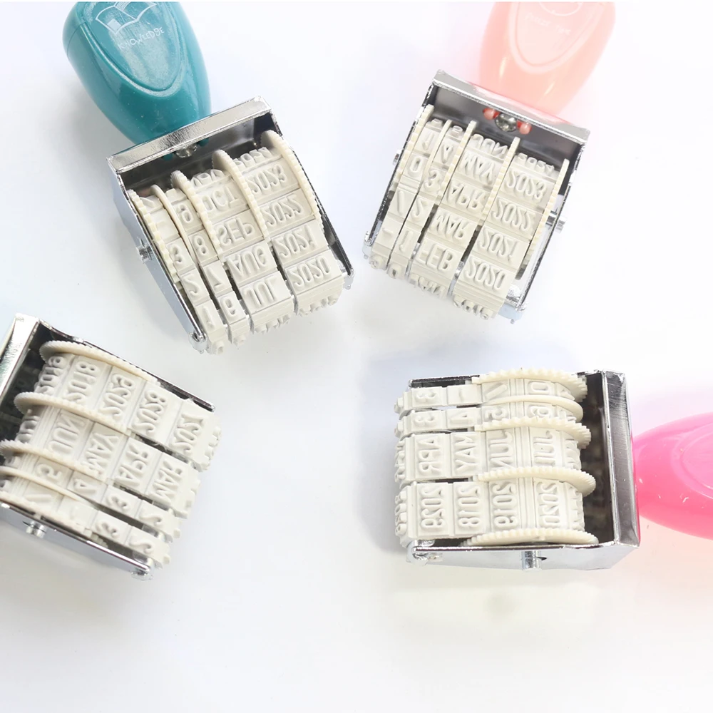 Domikee office school multi function date stamps set stationery,fine calendar stamps for diary planner,Self Inking with Date