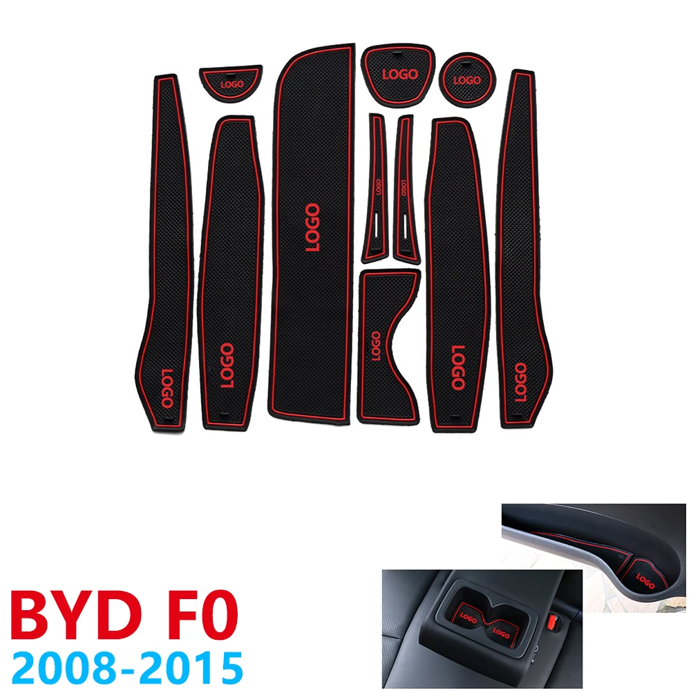 

Anti-Slip Rubber Cup Cushion Door Groove Mat for BYD F0 FO 2008~2015 Accessories Car Stickers mat for phone 2009 2010 2012 2014
