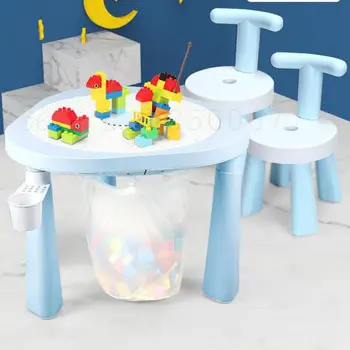 

Children's Learning Desks And Chairs Set, Writing Desks, Building Blocks, Tables And Plastic
