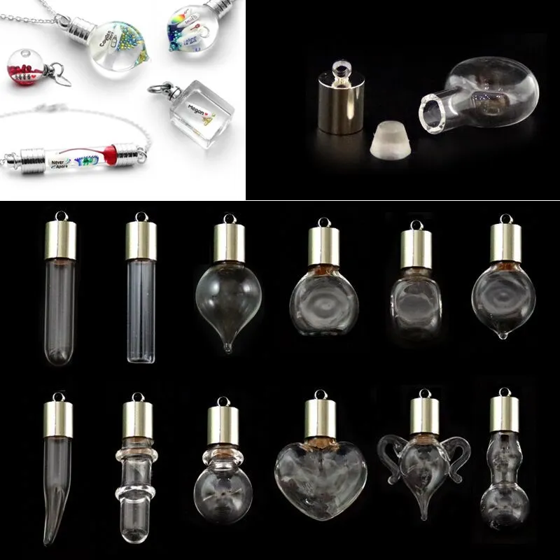 Vial Pendants LARGE TUBES with metal cap miniature/glass/bottles/vials/small 