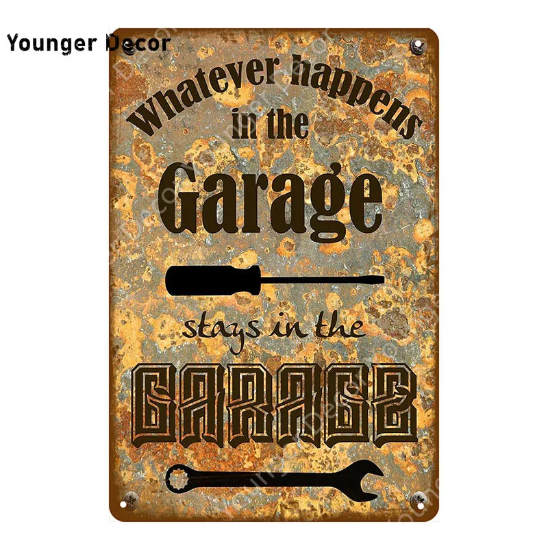 Hor Rod Garage металлические знаки открываются 24 часа табличка Металл ВИНТАЖНЫЙ ПЛАКАТ Ретро гараж человек пещера Настенный декор железная живопись YI-125