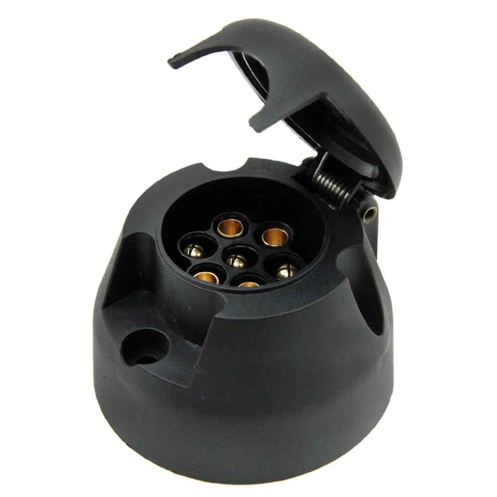 

12V 7Pin Wire Round Connector Electric Trailer Plug Socket Towbar Lighting Board