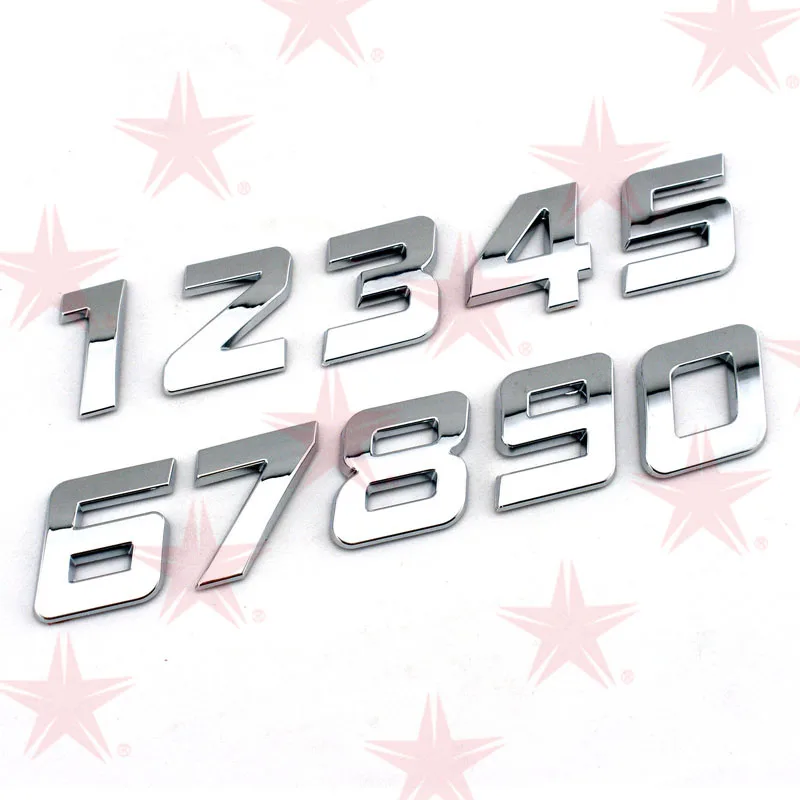 Car Decal 25mm High Italic Plastic 3d Chrome Self Adhesive Alphabet Numbers Letters
