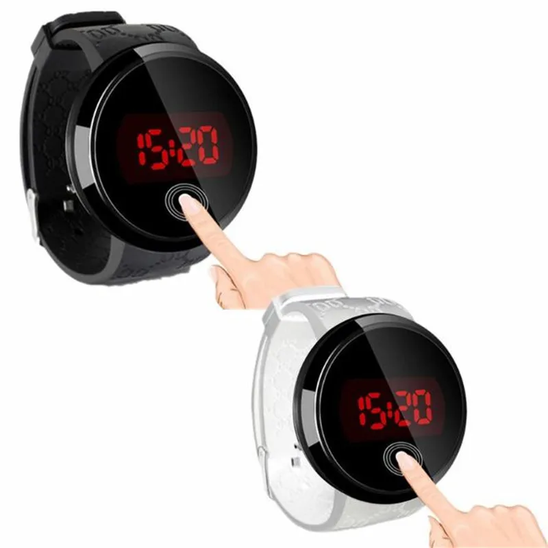 Мужские часы светодиодный водонепроницаемый круглый сенсорный экран день дата Силиконовые наручные часы Relogio Digital Esportivo zegarek elektroniczny