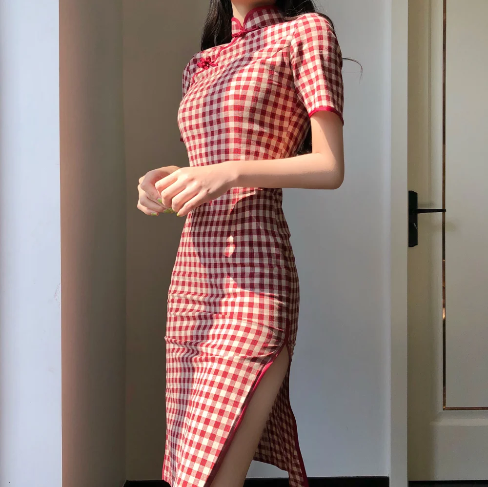 Китайское платье с воротником мандарин cheongsam красное китайское платье с косой вилкой qipao vestido chino cheongsam нижнее белье bodycon