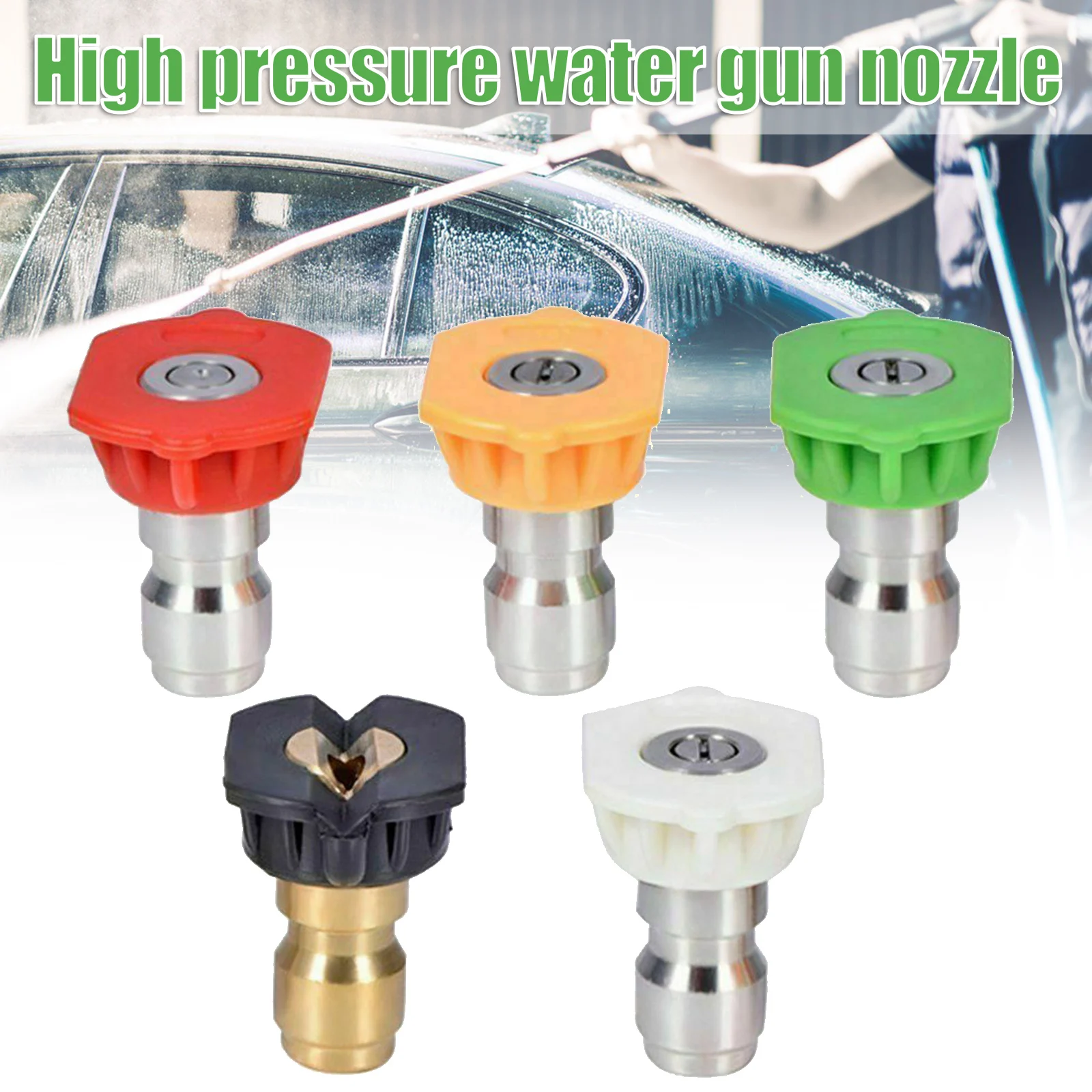 Pressure Washer Nozzle Pack of 5 Power Soap Tips Multiple Degrees Quick Connect Design Gardening Tool TN88 | Дом и сад