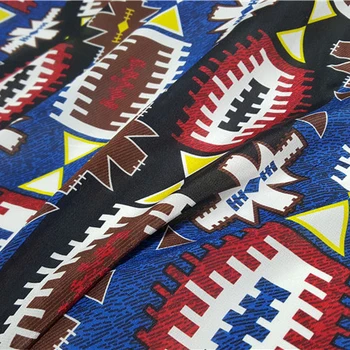 

Geometric rugby printed silk crepe de chine 100% silk dress fashion designer fabric breathable comfort cool