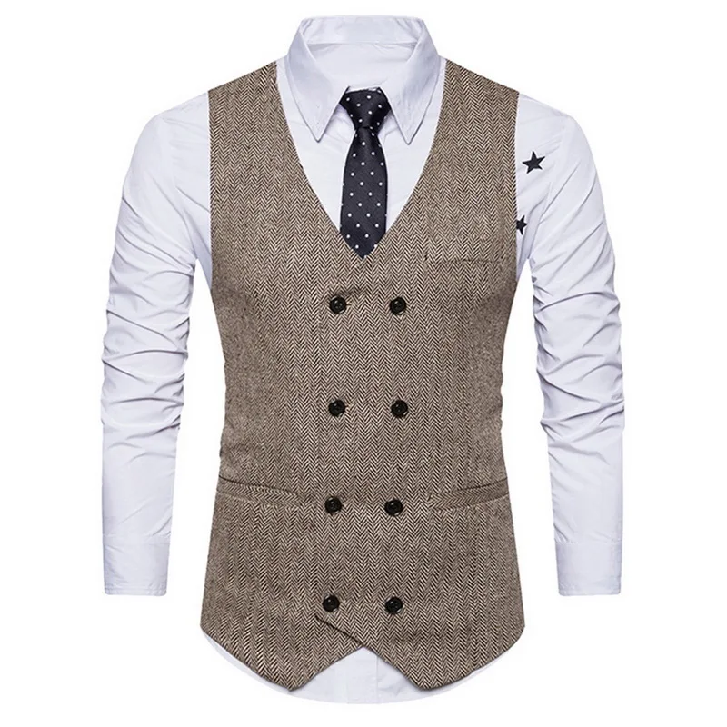MJARTORIA-traje con doble botonadura para hombre, chaleco sin mangas para caballero negocios, chaqueta Formal Vintage, chaleco para fiesta de boda