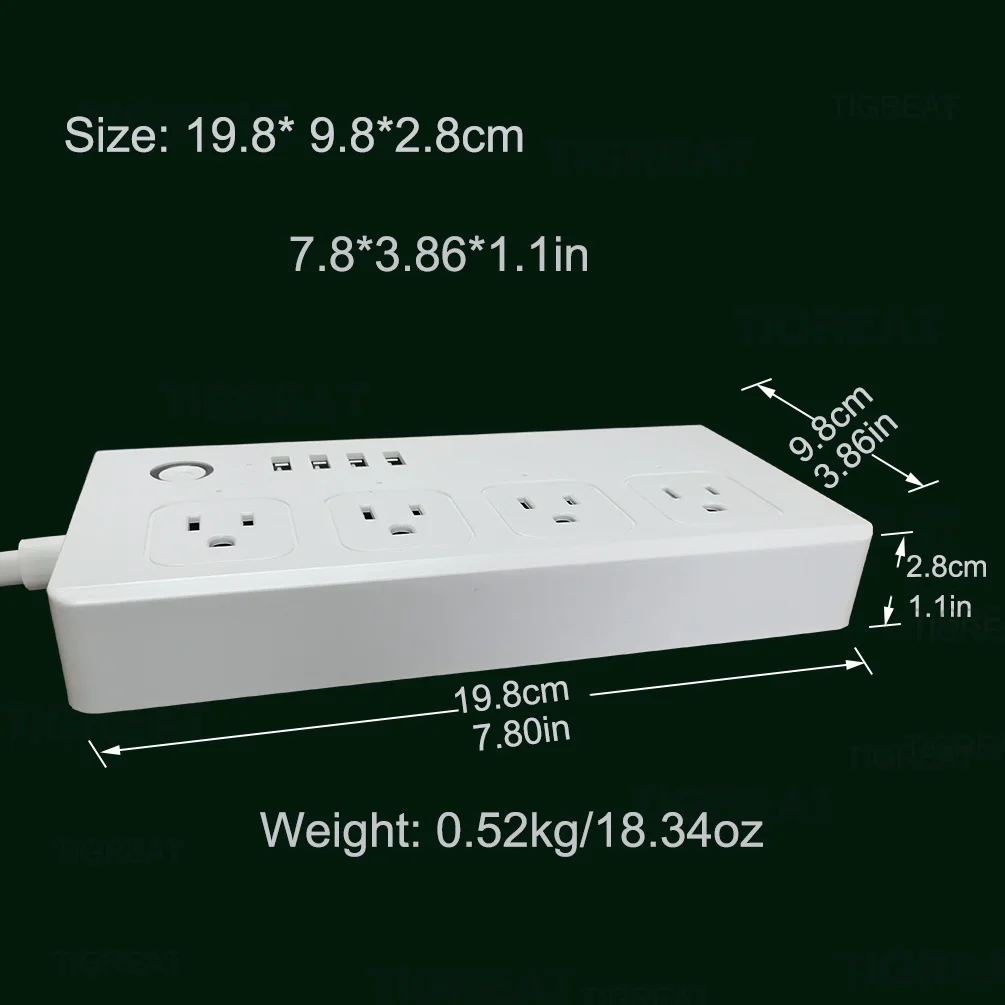Умная полоса питания Wifi США 4 USB зарядное устройство розетка штекер таймер дистанционное управление розетка Tuya Alexa Google стабилизатор напряжения Wi-Fi переключатель